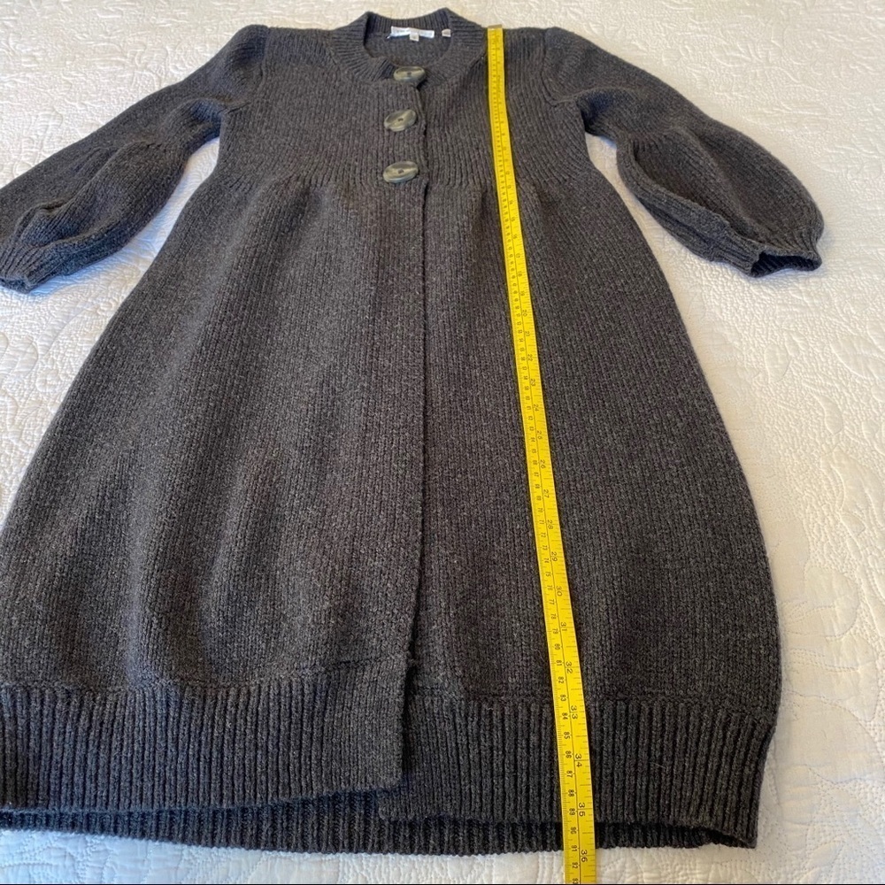 Vince Wool Blend Bishop Sleeve Long Cardigan - S - Picture 9 of 11